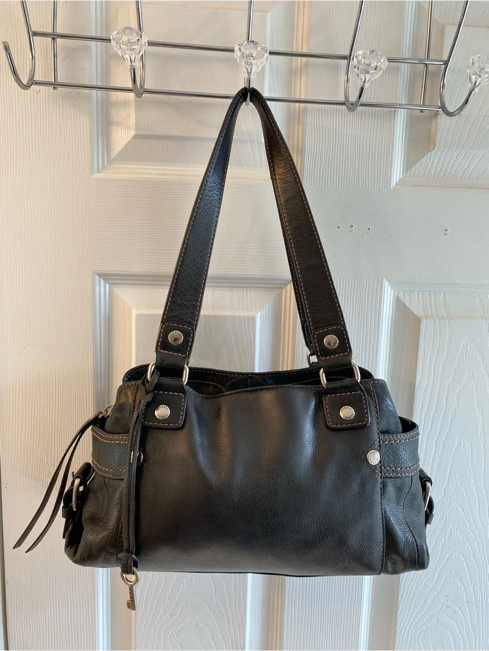 Vintage Fossil Satchel great condition clean interior medium size real leather